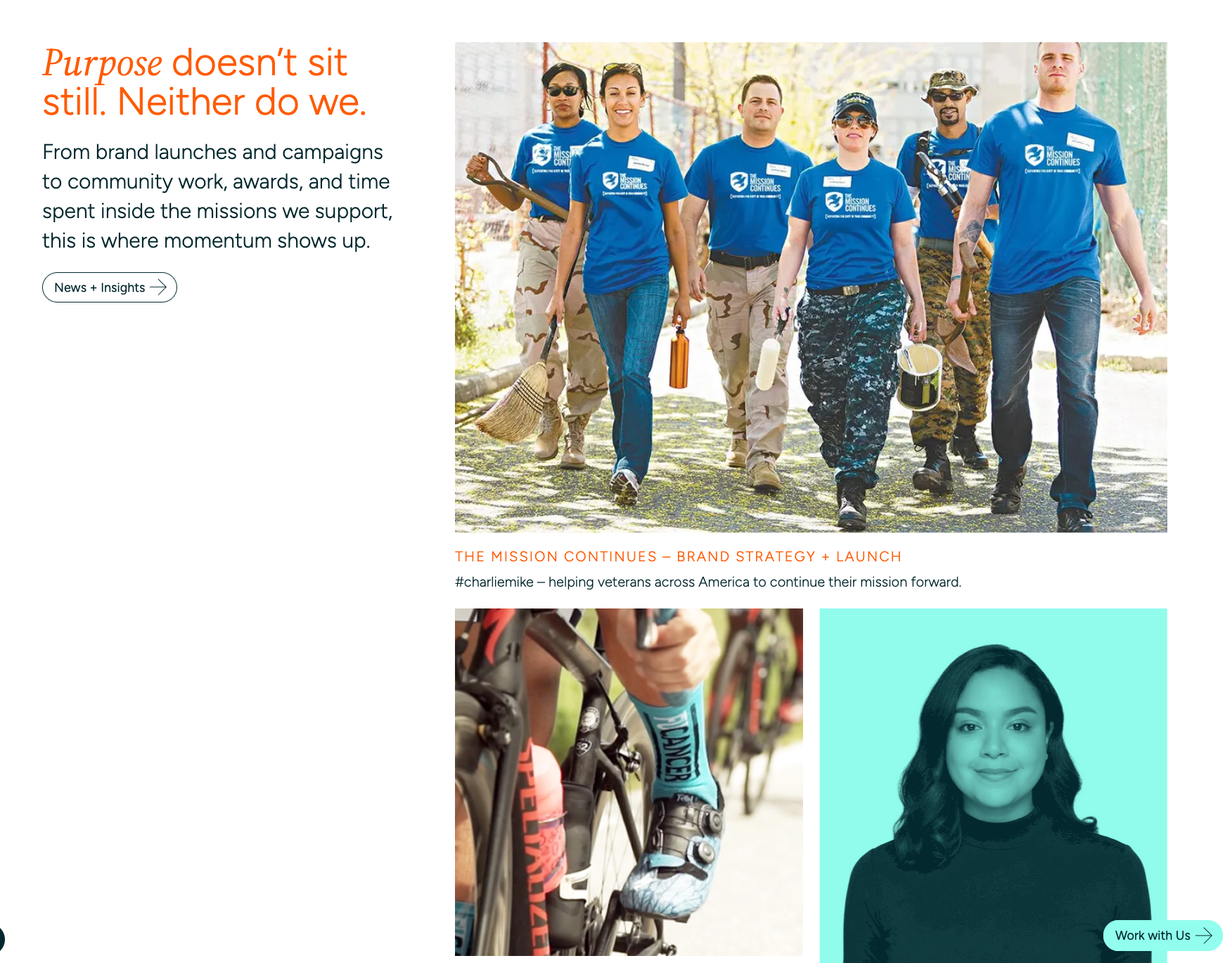 Purpose section with community images